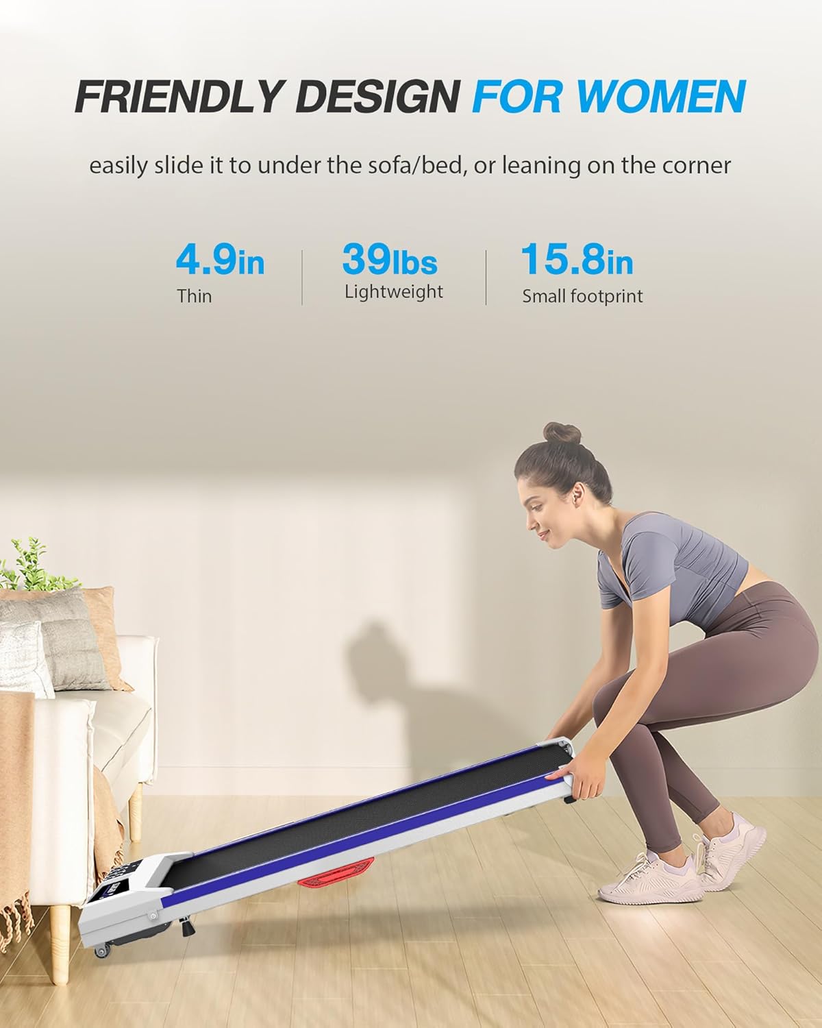 WELLFIT 10% Incline Walking Pad, 300lb Capacity Under Desk Treadmill, Only 39lb Lightweight Smart Treadmill with Widen Belt, Portable Treadmills Work with KINOMAP Apple Health for Home Office Small WELLFIT 10% Incline Walking Pad, 300lb Capacity Under Desk Treadmill, Only 39lb Lightweight Smart Treadmill with Widen Belt, Portable Treadmills Work with KINOMAP Apple Health for Home Office Small