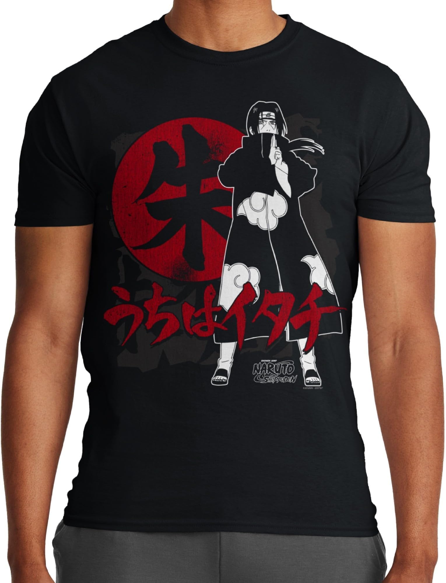 Ripple Junction Naruto Shippuden Itachi Symbols Adult T-Shirt Small Black