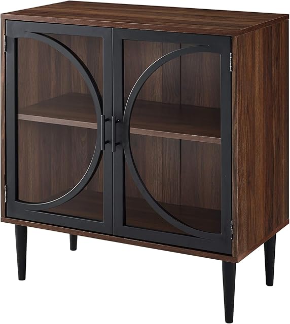 Eden Bridge Designs 76cm Industrial Accent Sideboard Kitchen Cabinet with Storage and Adjustable Shelves, Kitchen and Dining Server Console, Multi functional- Dark Walnut