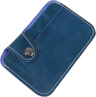 MAGICLULU 1Pc Bolsa De Moedas Bolsa Retrô Fina Carteira De Couro Mini Bolsa Mini Porta-Carteira Azul Bolsas De Armazenamento Mini Bolso Frontal Carteira De Couro Porta-Cartões Portátil