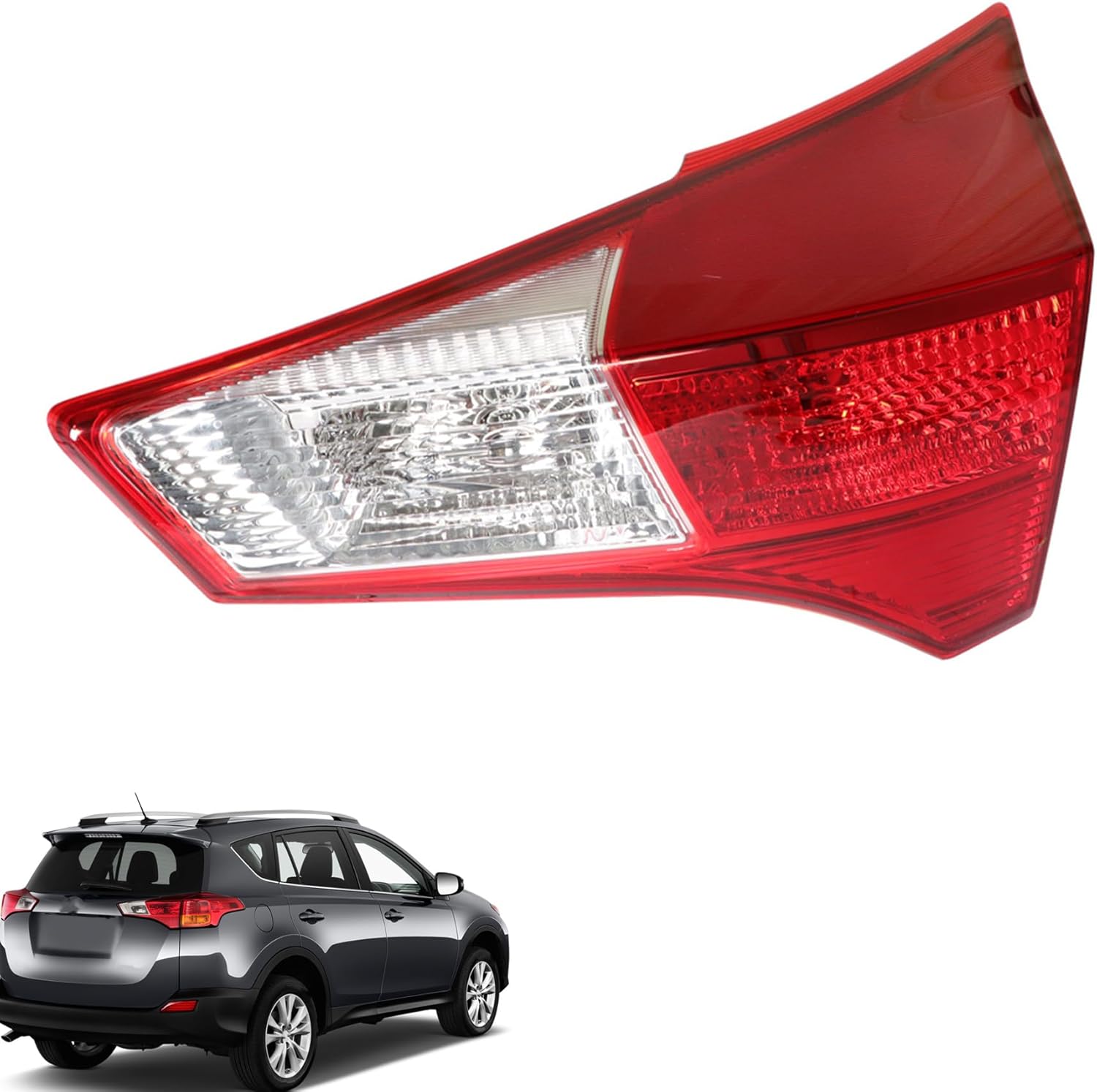 Tail Light Brake Lamp Assembly Inner Passenger Side Clear Lens Replacement for RAV 4 2013 2014 2015