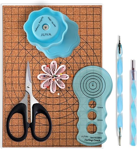 Miniatura 4 de JUYA Kit de relleno de papel con 960 tiras y 14 herramientas (herramientas azules, ancho de 0.118 in tiene pegamento)