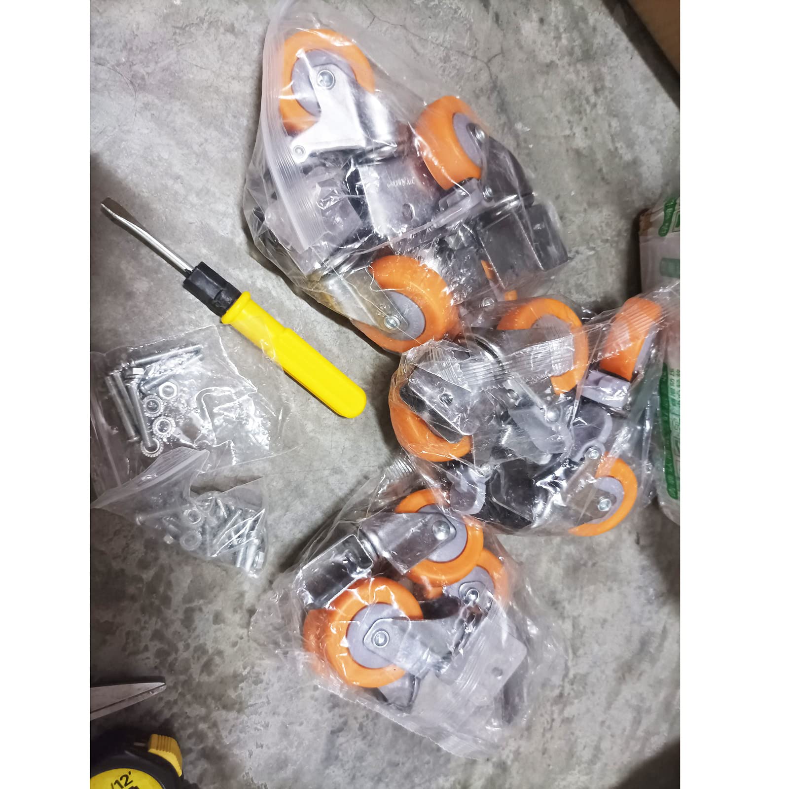 Cichy obrotowy z hamulcem, rozstaw uchwytów U (16 mm / 18 mm), kółka nylonowe do mebli/łóżeczek dziecięcych/wózków/skrzynek na zabawki, części zamienne/4 sztuki bez hamulca/1,5 cala - 16 mm