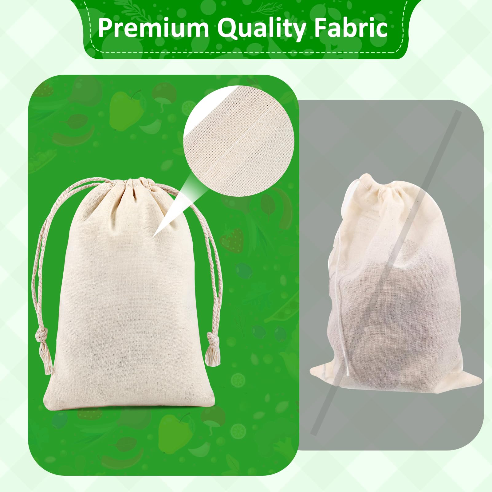 20 bolsas de algodón – 25 x 30 cm de algodón pequeñas bolsas con cordón para joyas, regalos y manualidades DlY