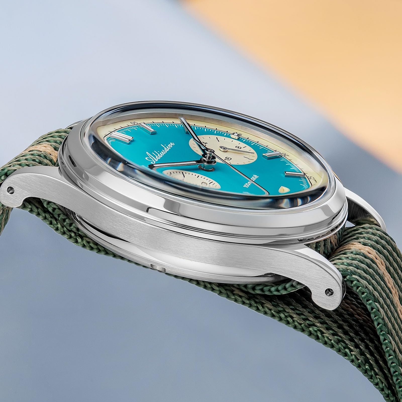ADDIESDIVE 38 MM Quarzo Cronografo Orologio VK64 Movimento Vetro minerale K1 Impermeabile 100 M BGW9 Luminoso Acciaio Inox Quadrante Panda Orologi Sportivi per Gli Uomini Cinturino in Nylon