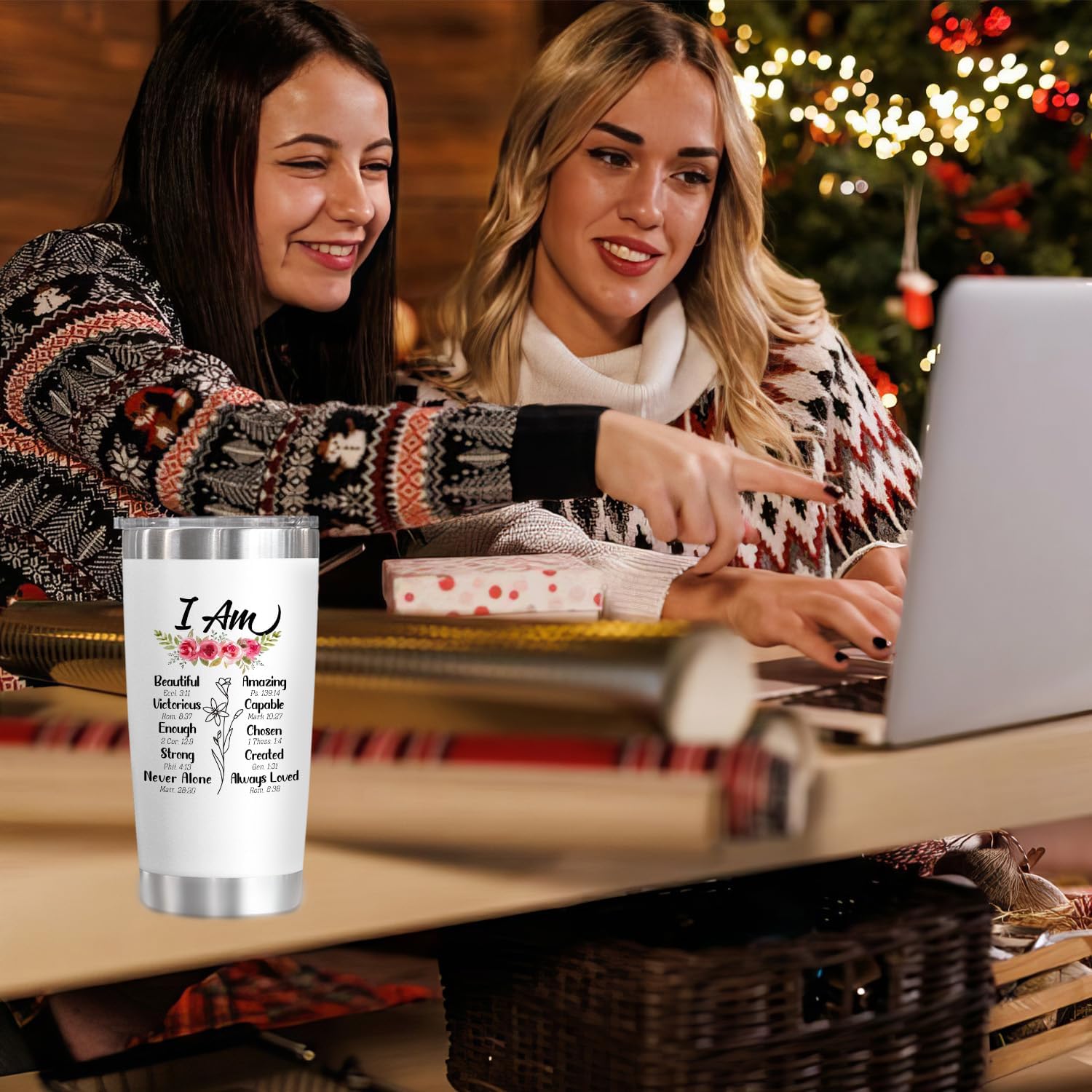 TEEZWONDER Birthday Gifts for Women - Stainless Steel Insulated Coffee Tumbler with Lid 20 Oz - Inspirational Christian Gifts for Women, Birthday Gift for Wife Friends Mom Grandma - Image 5