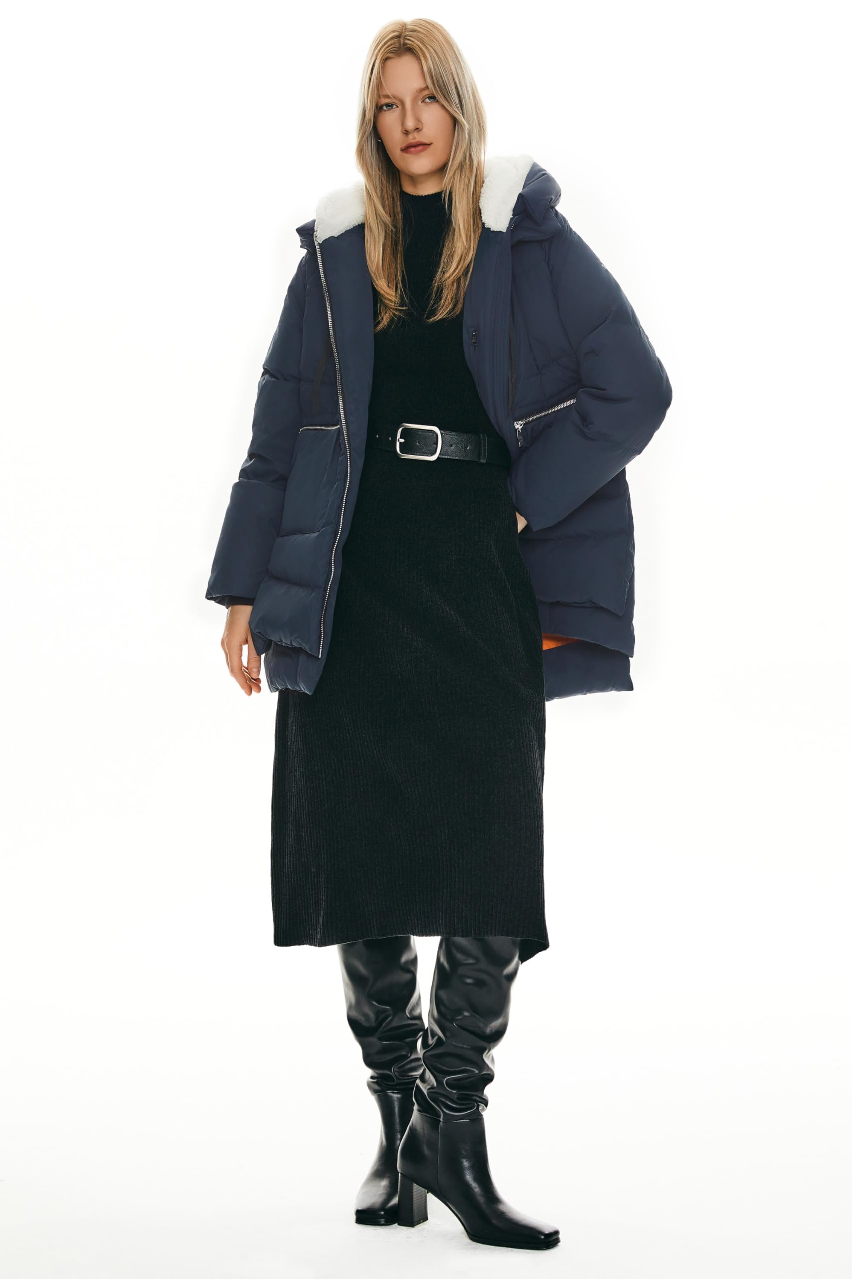 OROLAY Donna Piumino Ispessito Giacca Cappotto Invernale con Cappuccio Piumino Medio Puffer