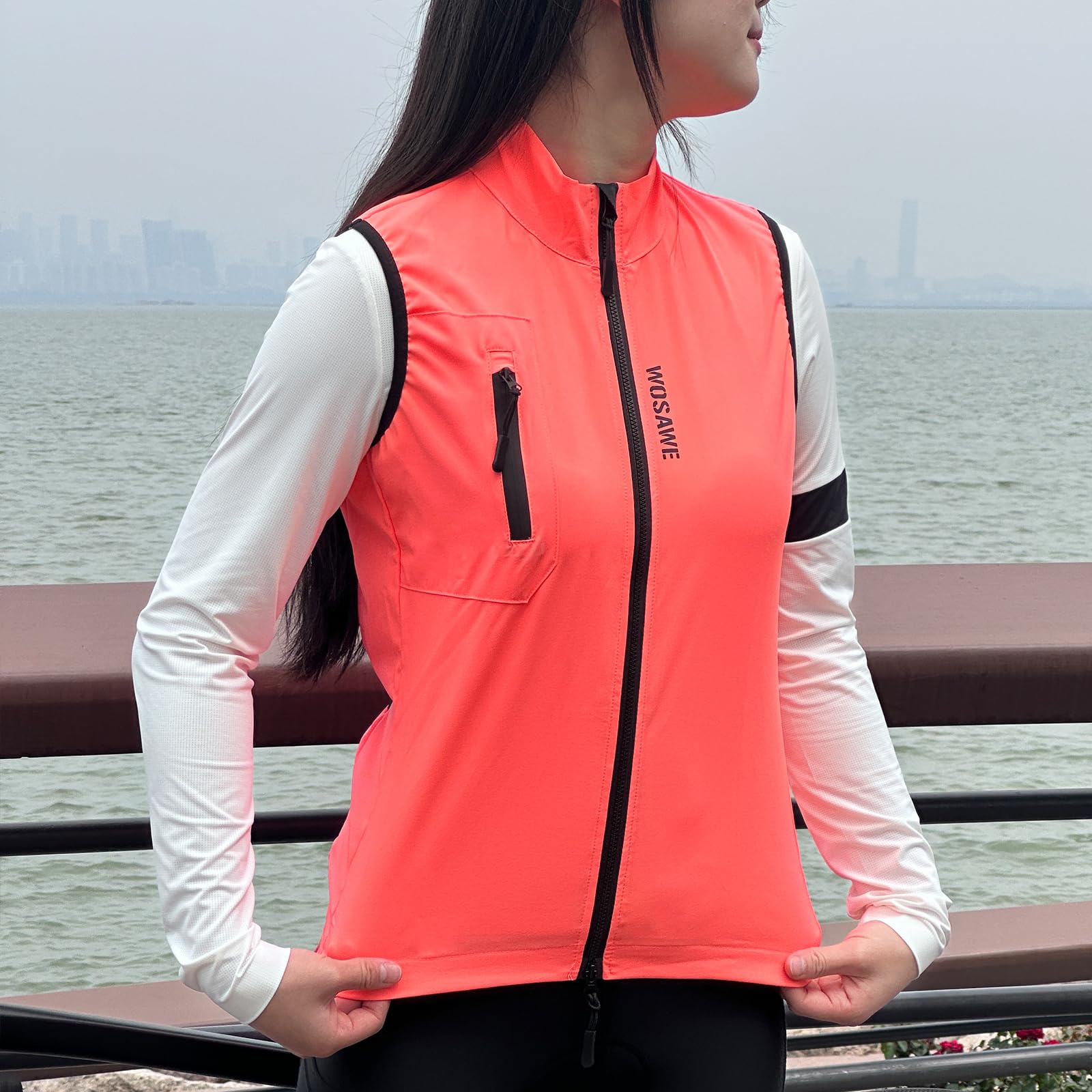 WOSAWE Chaleco de ciclismo para mujer, ligero, transpirable, chaleco deportivo sin mangas
