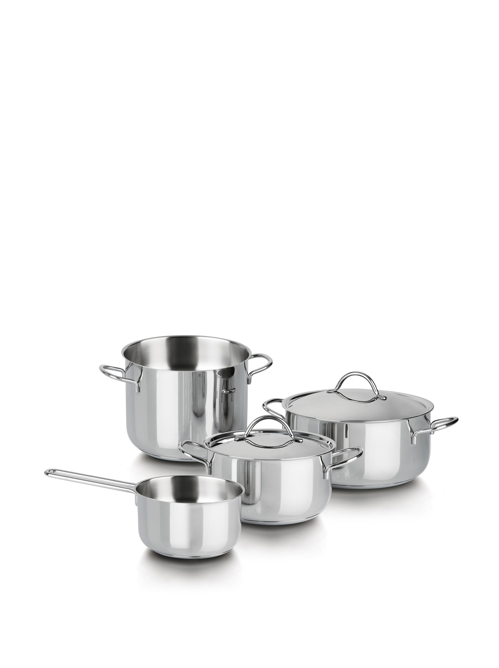 Barazzoni Steel Cuocimania 6 Piece Set Pot 18 Cm, Saucepan 18 Cm, Saucepan 22 Cm, Ml Saucepan 14 Cm, Lids 18/22, Stainless