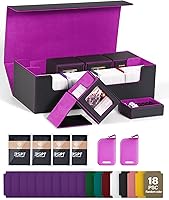 Vista 49 de ZLCA Caja de Mazo de Cartas con 2 divisores para tarjetas MTG, caja de almacenamiento horizontal grande para tarjetas que se adapta a más de 150 4