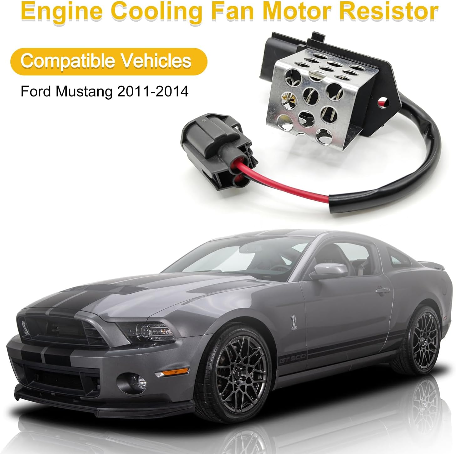 Engine Cooling Fan Motor Resistor Relay Compatible With Ford Mustang GT 2011 2012 2013 2014 Replaces # BR3Z-8L603-A, BR3Z8L603A