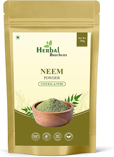 Polvo orgánico de neem puro y natural para el cuidado de la piel, cuidado del cabello y desintoxicación, suplemento de hierbas ayurvédicas 100 gm,