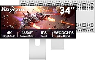 Monitor Gamer Q34W de 34 Pulgadas UHD 3440 x 1440, 165Hz, Panel IPS, Color de 10 bits, 99% sRGB, 96% DCI-P3, Tiempo de Respuesta 5ms, HDR, 1000:1, Protección Ocular (Panal – con Base)