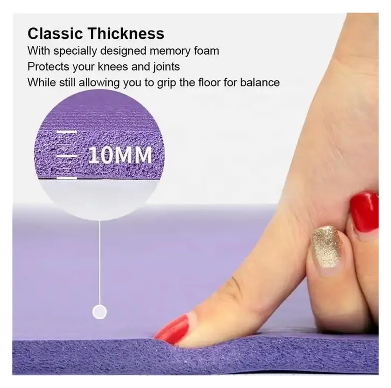 10 mm dickes, rutschfestes Yogamatten-Set mit Taschengurten