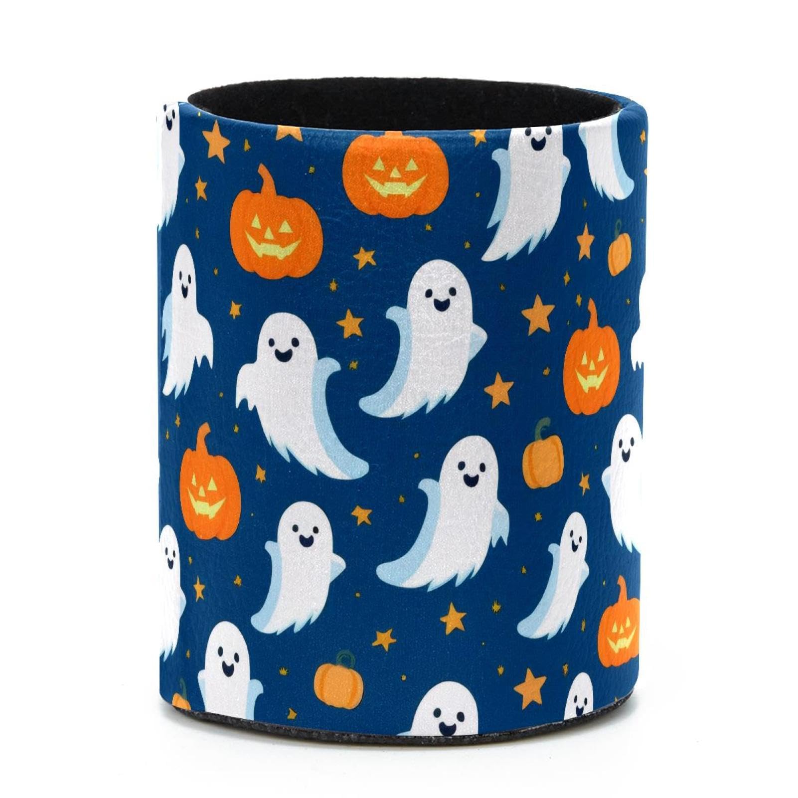 VAPOKF Round Pencil Holders for Desk, Halloween Pumpkins Pen Holders Pen Pot Makeup Brushes Storage Desktop Stationery Supplies Organiser for Home Office