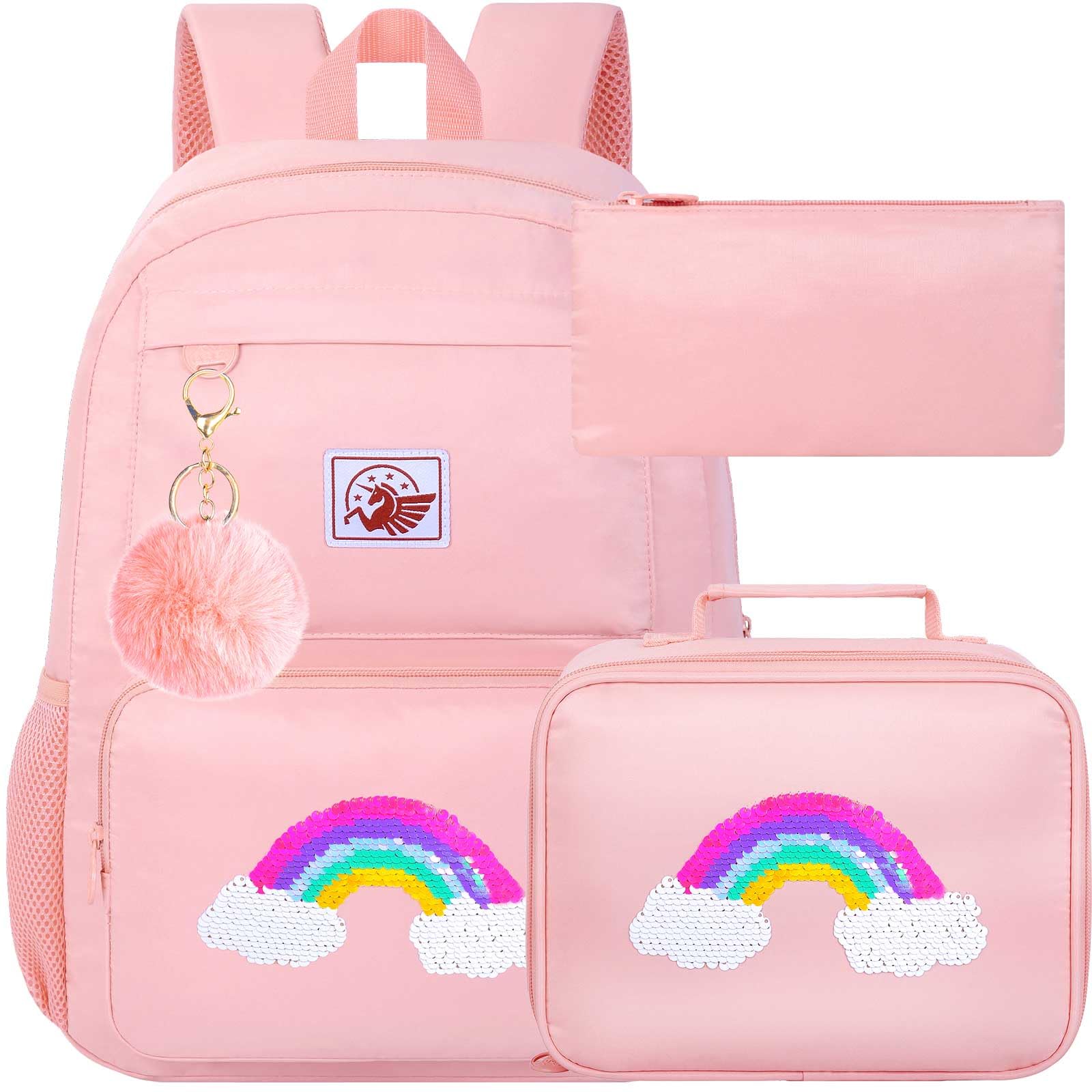 gxtvo 3 mochilas para niñas, resistente al agua, con fiambrera, mochila escolar de 17 pulgadas para adolescentes universitarios y primarias