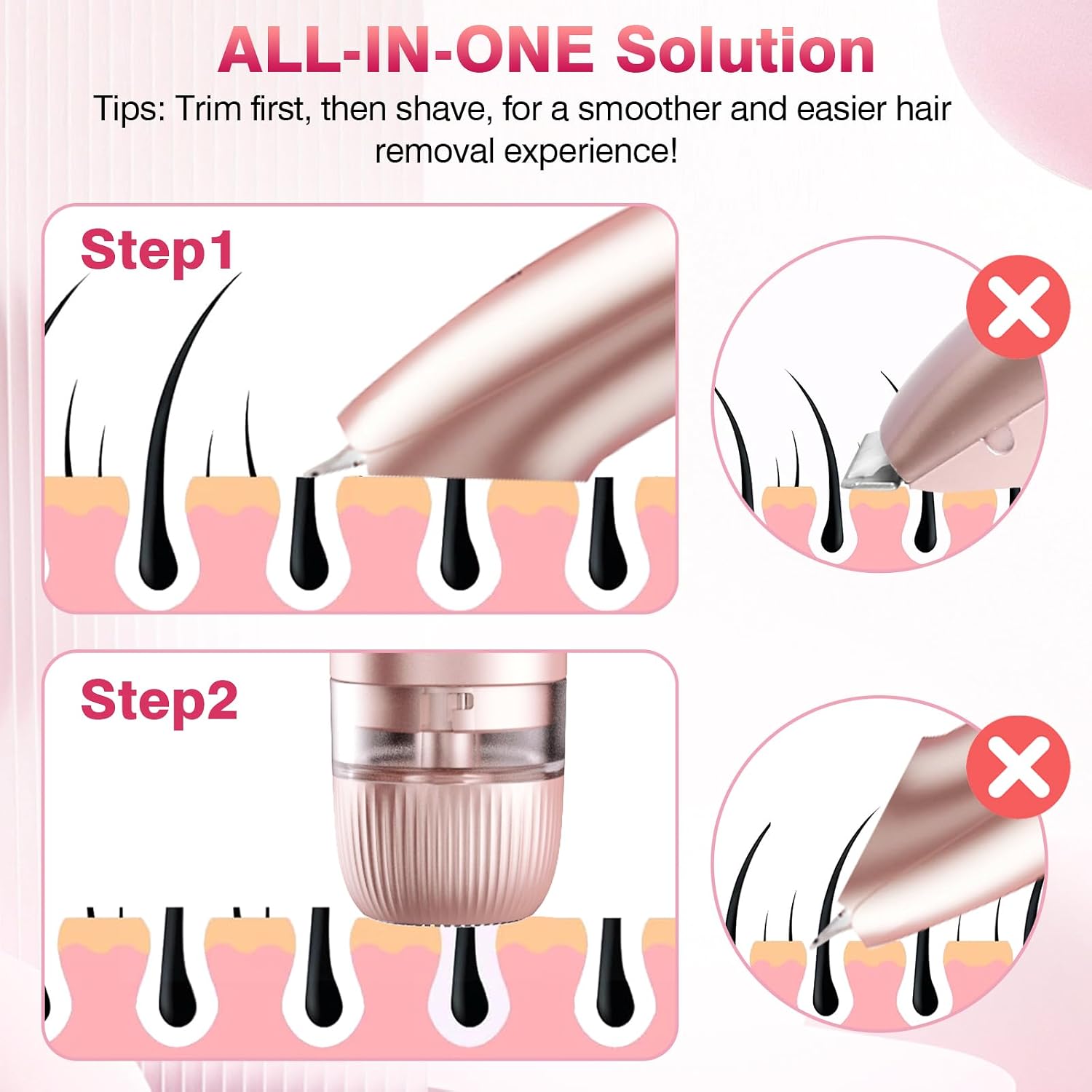 3 in 1 Electric Shaver for Women, 2025 New Rechargeable Electric Shaver and Accessories, Wet and Dry Use Body Trimmer for Home