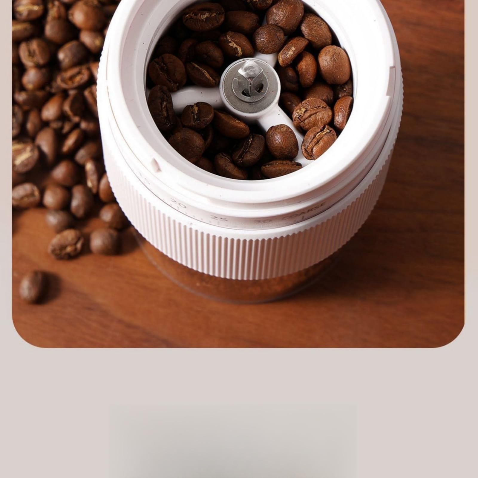 Molinillo manual de granos de café, cuchillas de cerámica, molinillo de café ligero de mano, 209.8 g por molino, para espresso, prensa francesa, turco (blanco)