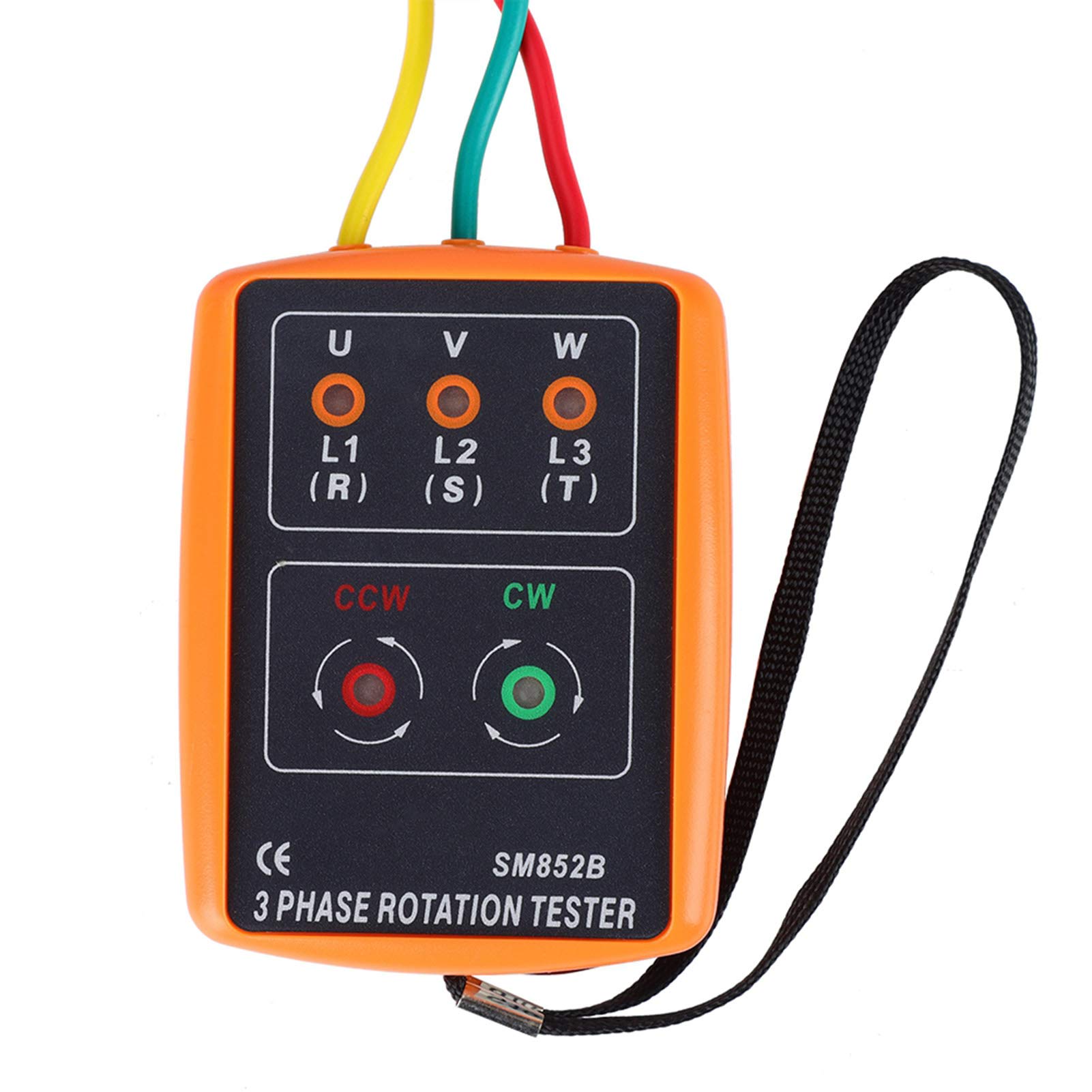 Testeur triphasé, indique le sens de la rotation Indication de phase ouverte Indication de rotation de phase Indicateur de séquence AC, conception compacte pour laboratoire domestique