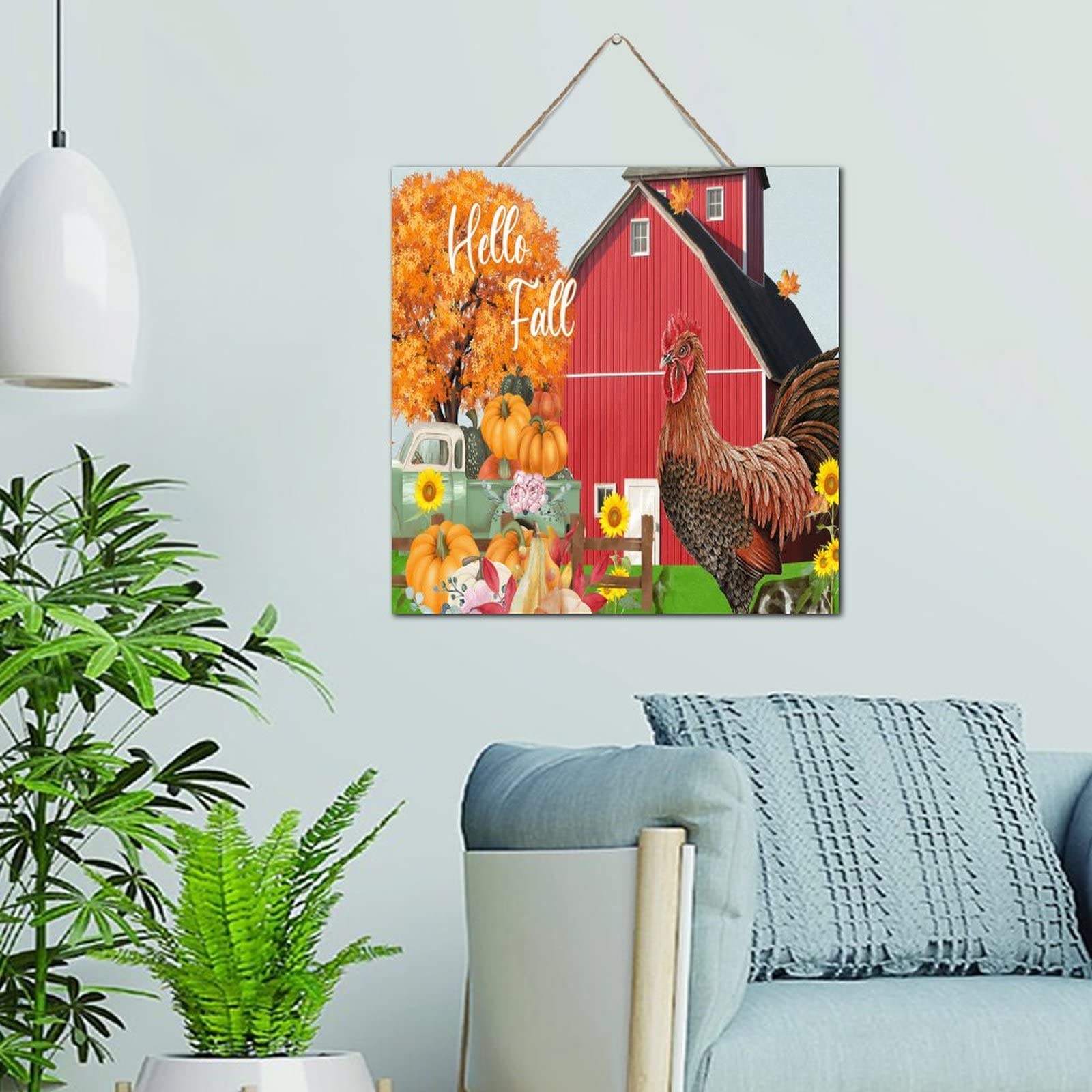 Panneau coloré pour salon en bois de 30,5 cm afin d'égayer vos murs blancs