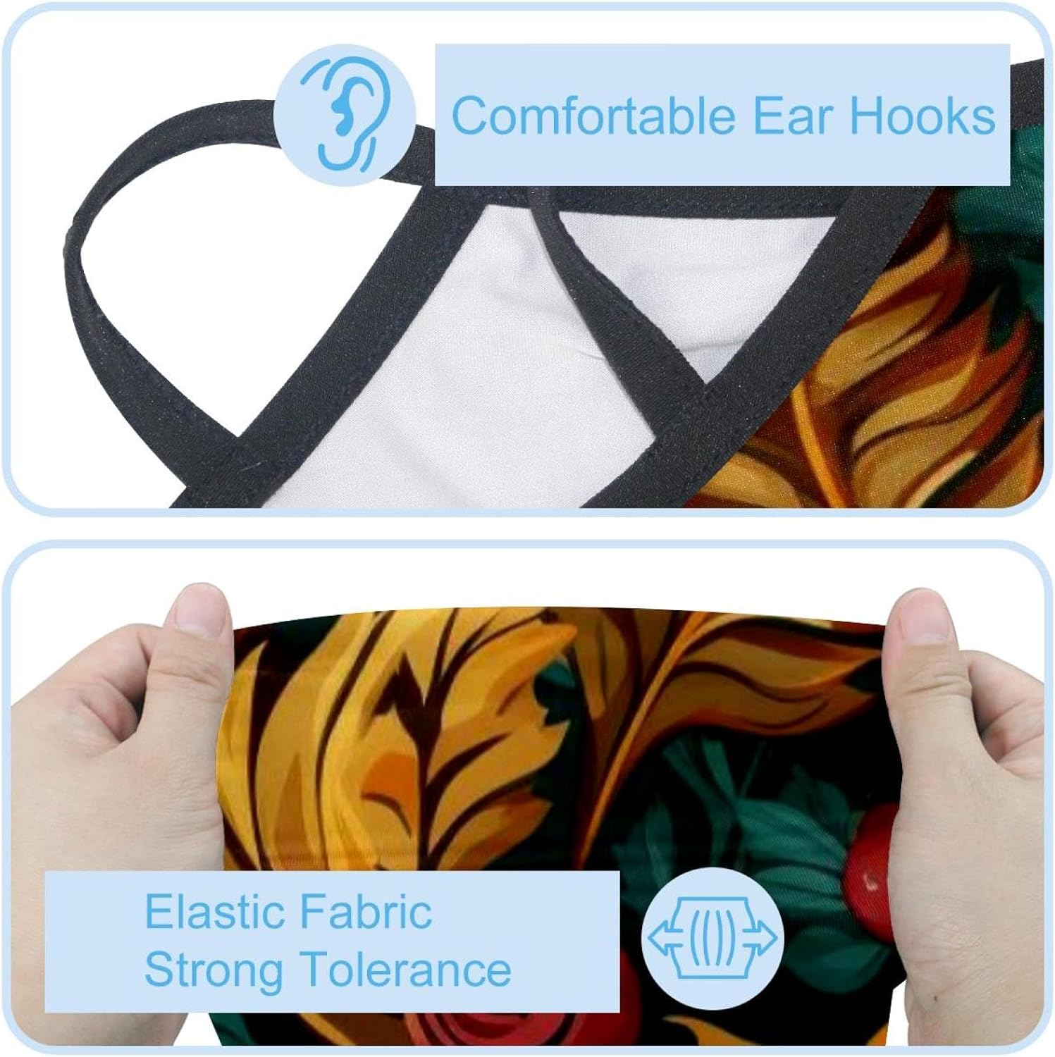 4 Pack Thanksgiving Turkey Leaves Fishing Neck Gaiter - UV Face Mask Sun Protection for Men & Women