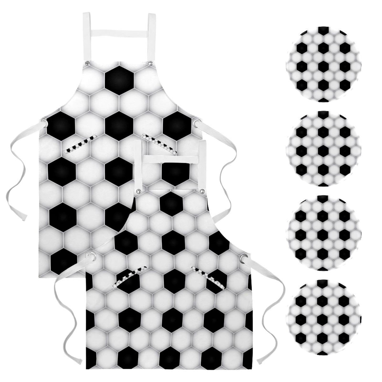 Tablier pour nettoyage de la maison et restaurant texture football - 7