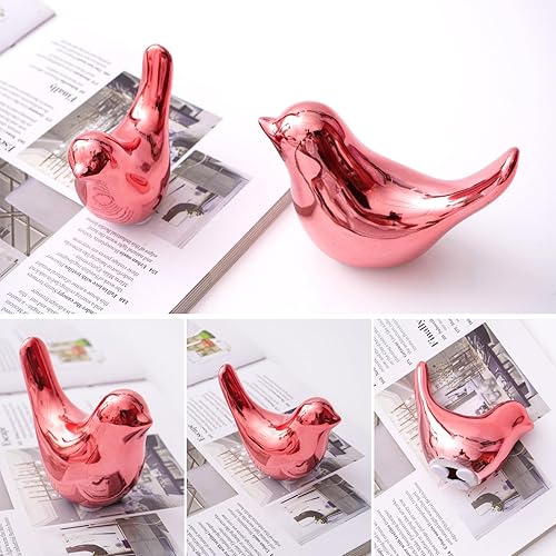 Vista 33 de Notakia Estatuas de pájaros plateados, decoración del hogar, adornos decorativos de estilo moderno para decoración de mesa plateada, sala de estar