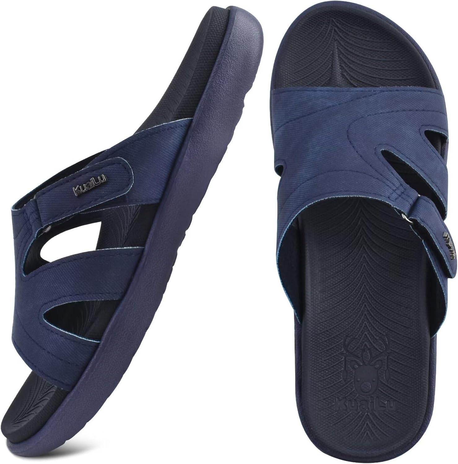 KuaiLu Womens Fashion Orthotic Slides Ladies Lightweight Athletic Yoga Mat Sandals Slip On Thick Cushion Slippers Sandals With Comfortable Plantar Fasciitis Arch Support - Image 3