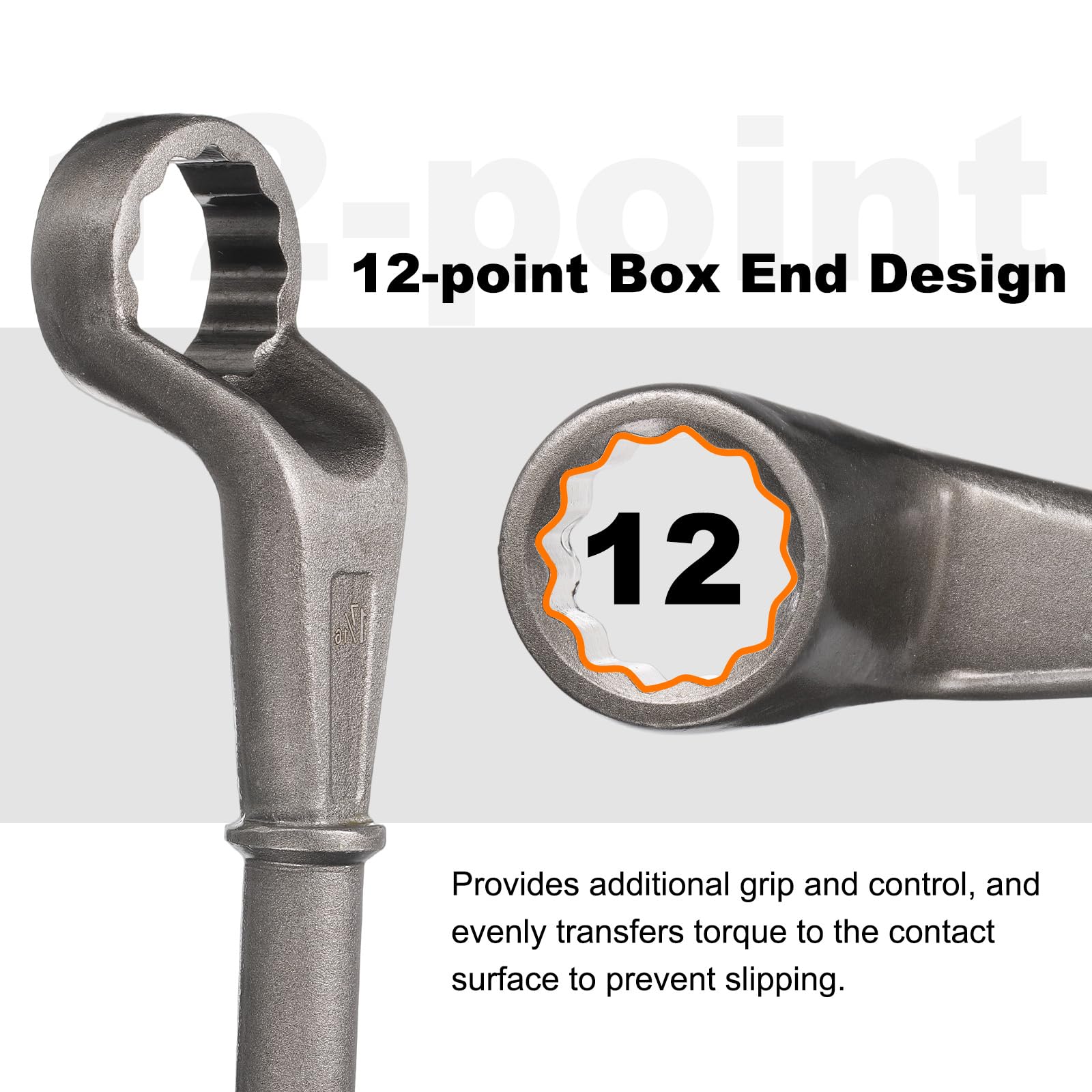 Llave de Tubo con Mango Tubular y Extremo acodado de 1-7/16" CR-V, 12 Puntas, Llave Torx de Extremo único acodado, Llaves de Tubo de Cuello Alto para apretar Tornillos y Sujetadores, Colo