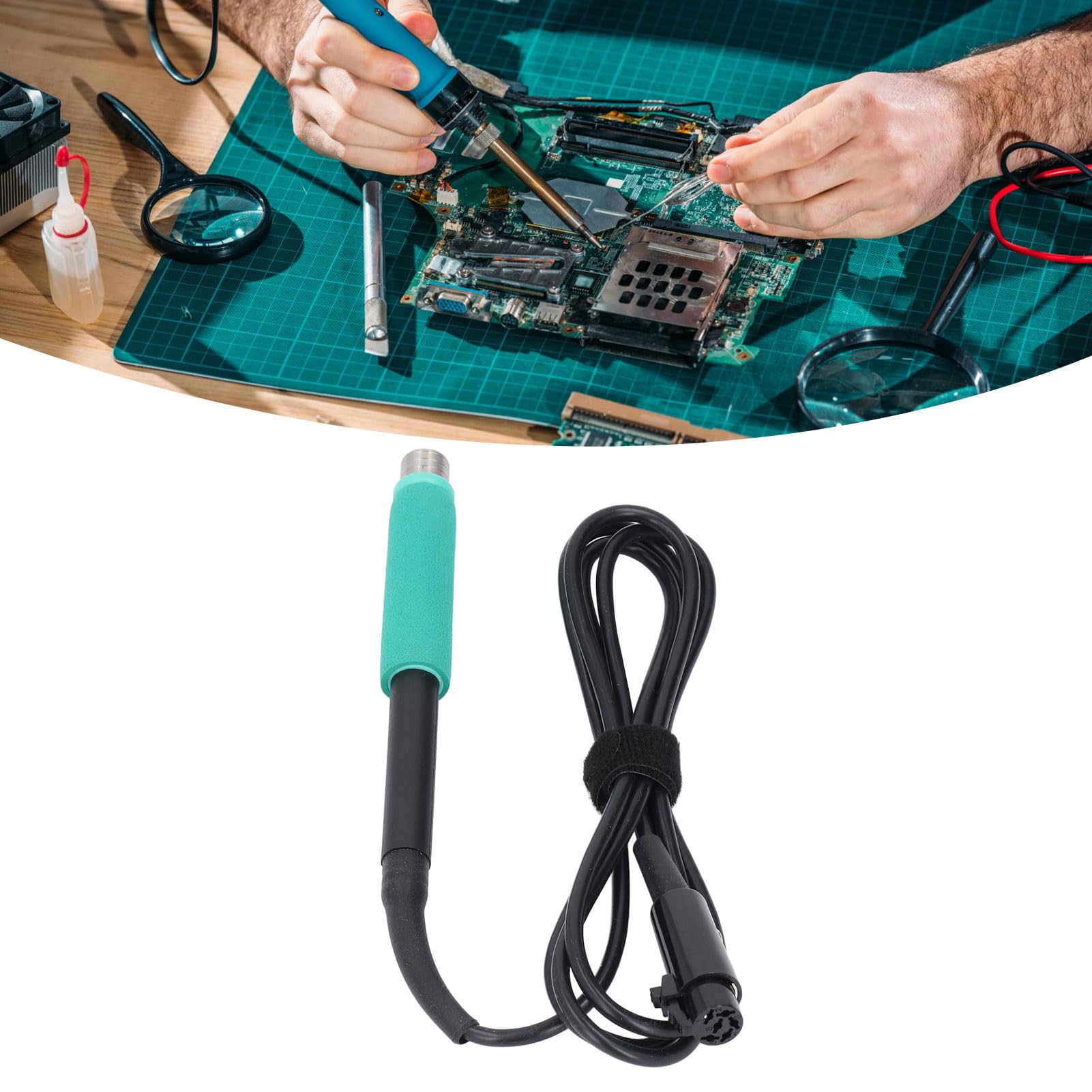 Handle Welding Tool Soldering Handle 6 Pin Interface Ergonomic Soft Heat Soldering Handle Welding Tool for Soldering Iron Station 24V