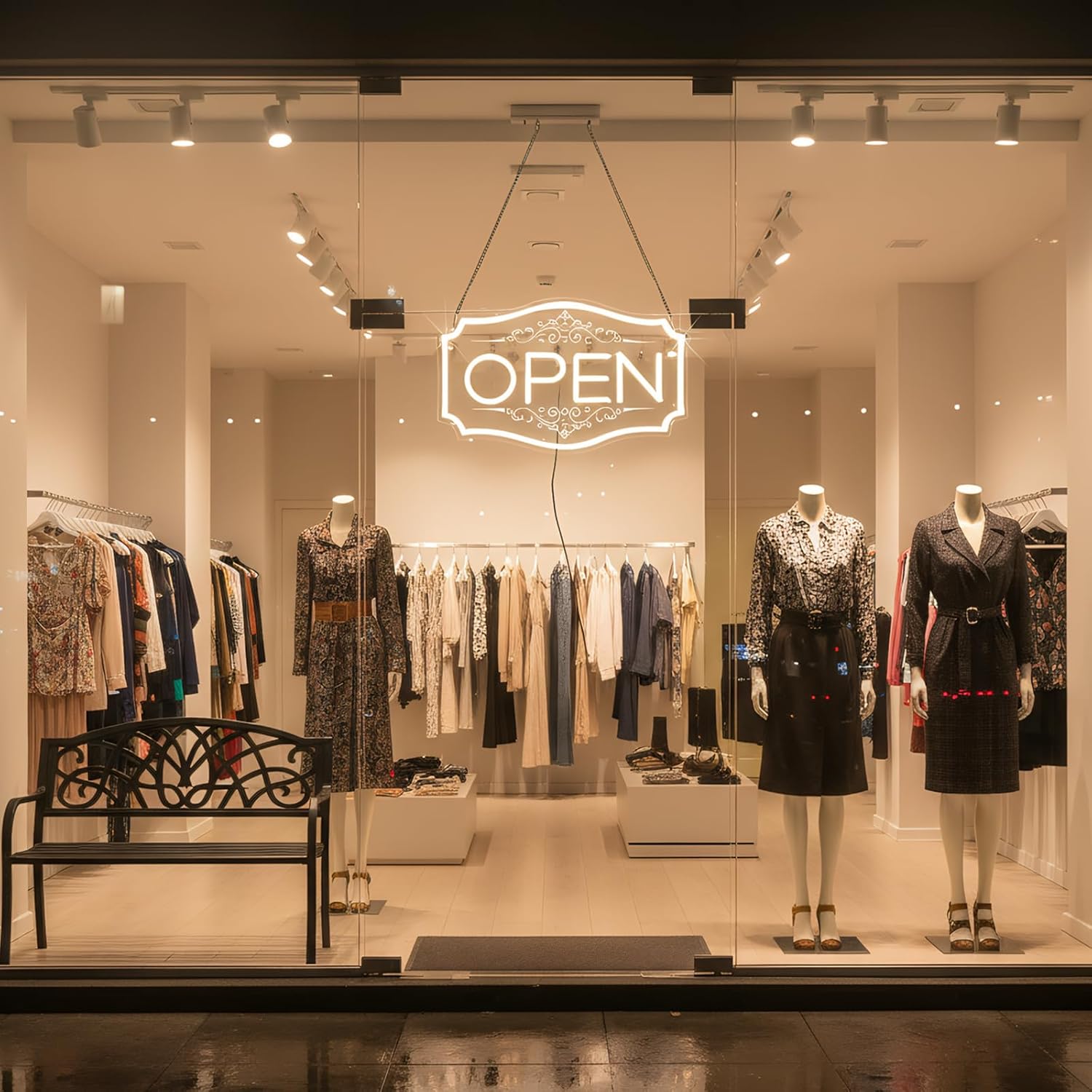 Open Sign for Business, LED Dimmable Neon Open Sign with 12V/2A Adapter, 16.5" x 10.5", Warm White, Bright LED Visibility to Light Up Window, Wall, Bar, Coffee, Salon and Store - Image 7