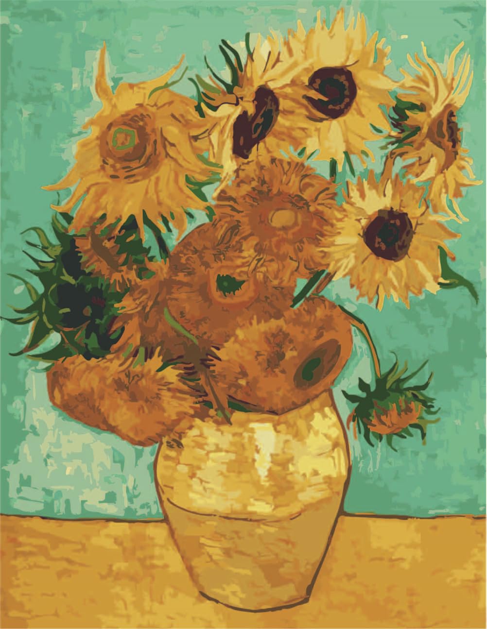 Meecaa Sunflower Paint By Numbers Xxxx Kit For Adults Beginner Diy Oil Painting 16X20 Inch (, No Frame)