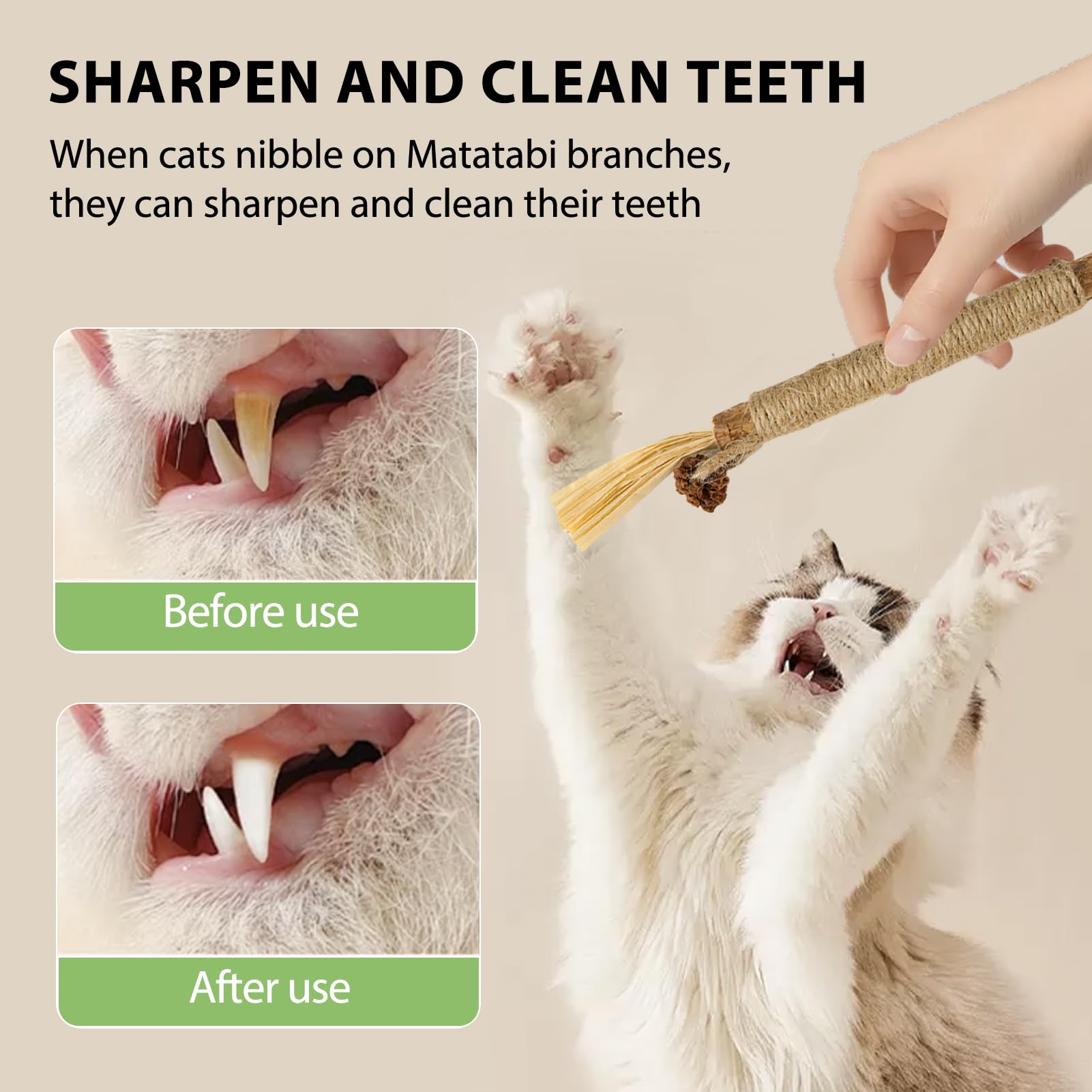 4 piezas de palitos masticables para gatos, juguetes de higiene bucal, cuidado dental, ayuda a eliminar el sarro y el mal aliento, salud e higiene dental
