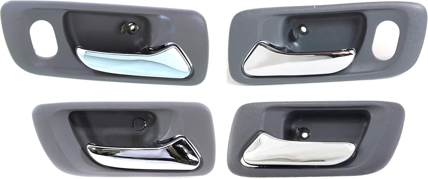 Garage-Pro Interior Door Handle SET Compatible with 1998-2002 Honda Accord Front and Rear, Driver and Passenger Side Gray bezel with chrome lever