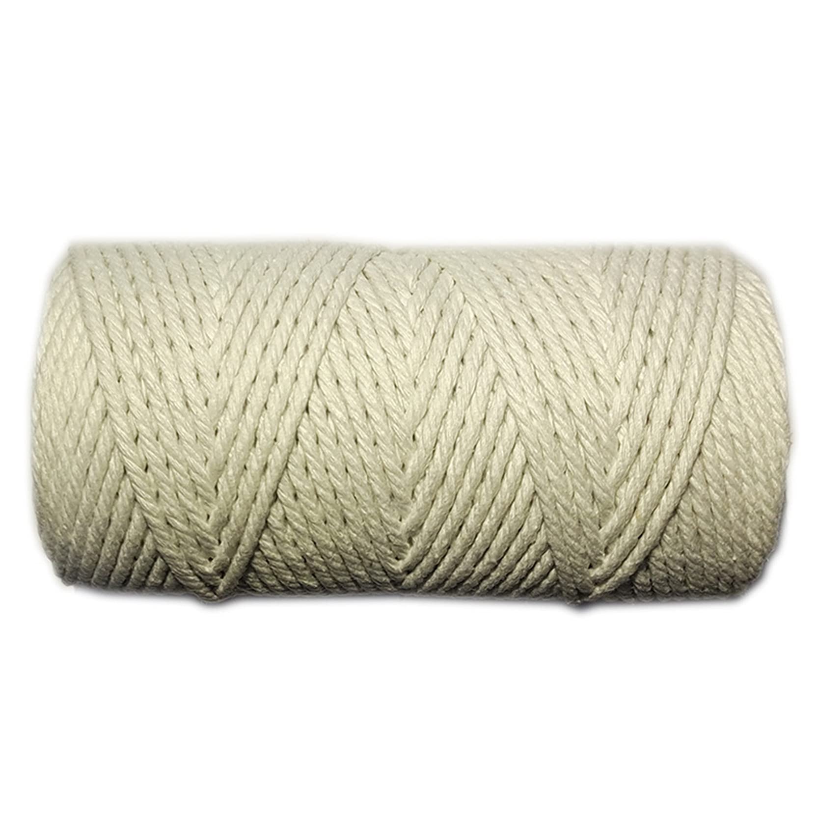ZNKZJ Cordon Macrame Algodon Beige 600M,Cuerda de macramé de 3 mm / 4 mm Bohemia 4 Hilos Cuerda de algodón Suave retorcida,Hilo de Cuerda Artesanal Multiusos,Beige-4mm