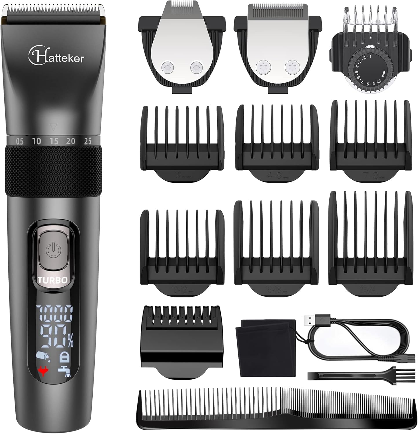 Hatteker Profi Haarschneidemaschine Herren Bartschneider Barttrimmer Haarschneider Haartrimmer Langhaarschneider Präzisionstrimmer Wasserdichter 3 In 1