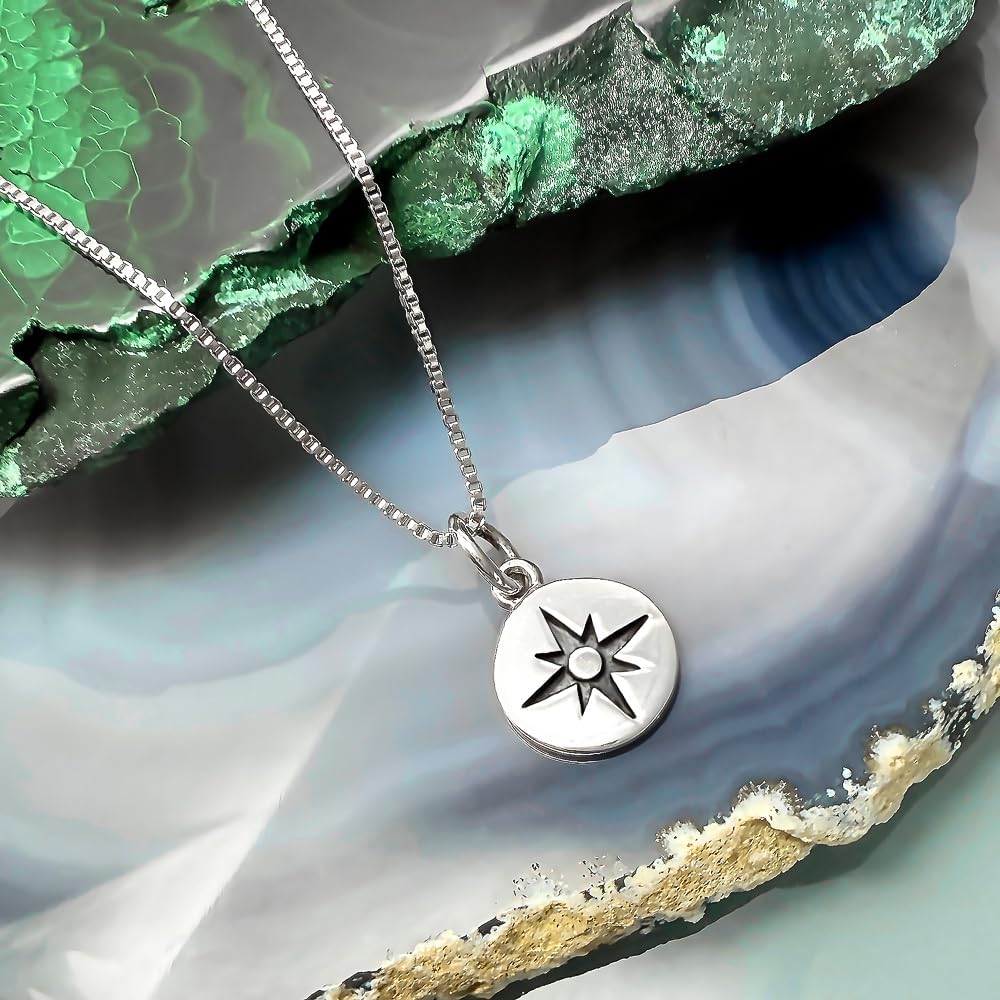 Tiny Sterling Silver North Star Compass Necklace for Women, Best Friend Gift Necklace, No Matter Where We Go, Graduation Gift for Friends, Graduation 2026 Gift - Image 3