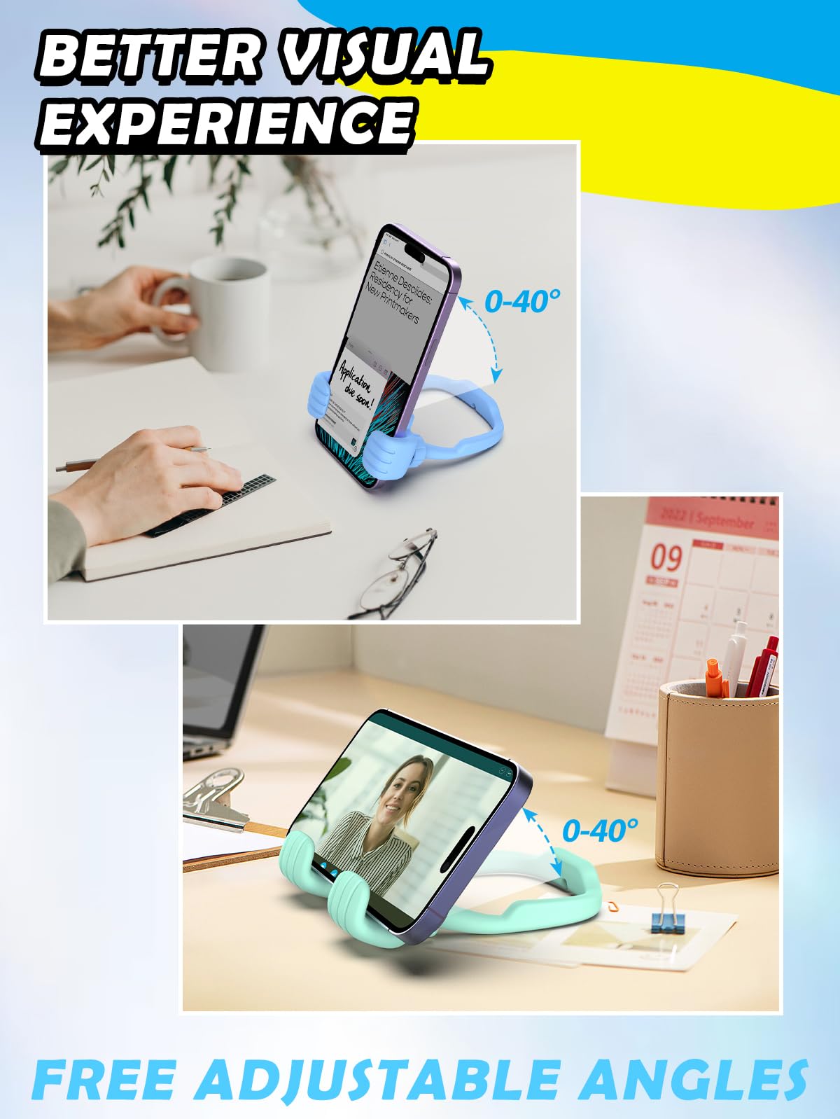 Cesta de Pascua para niños, niñas, adolescentes, adultos, hombres y mujeres: soporte para teléfono celular para pulgares arriba, perezoso, para regalos de escritorio para papá, mamá, esposa