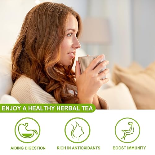 Miniatura 6 de FullChea - Té de Moringa, 50 bolsitas de té - Hojas de moringa puras y naturales, cultivadas en la India - Té de hierbas de hoja de moringa para