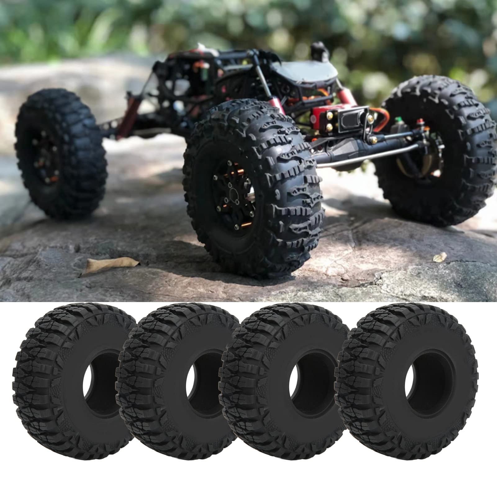 RC Crawler Opony 1,9 cala Wysoka wydajność gumowa opony zamienne dla Traxxas Hsp Axial SCX10 D90 HPI Black 4 szt.
