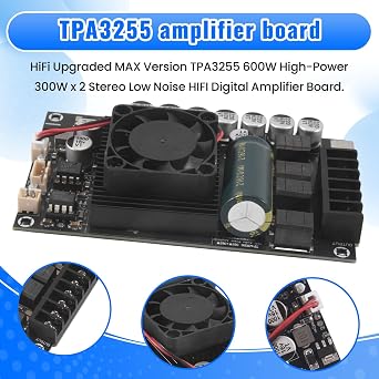 HiFi Upgraded MAX Version TPA3255 600W High-Power 300W X 2 Stereo Low Noise HIFI Digital Amplifier Board