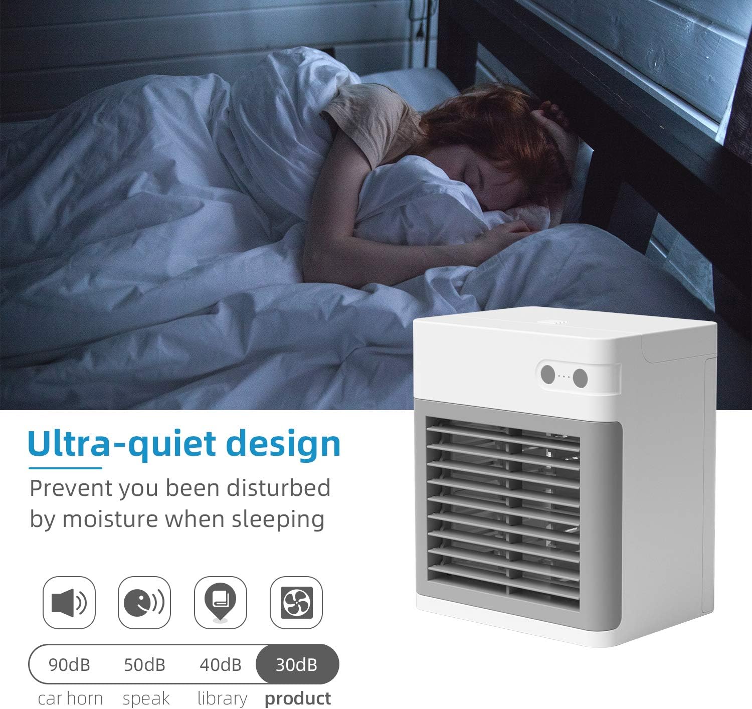 Portable Air Conditioner, Quiet USB Air Cooler with 3-Speed, Men Knitted Scarf Softer than Cashmere Wool,World of Shawls Winter Christmas Robin Bird Print Girls Lady (White)