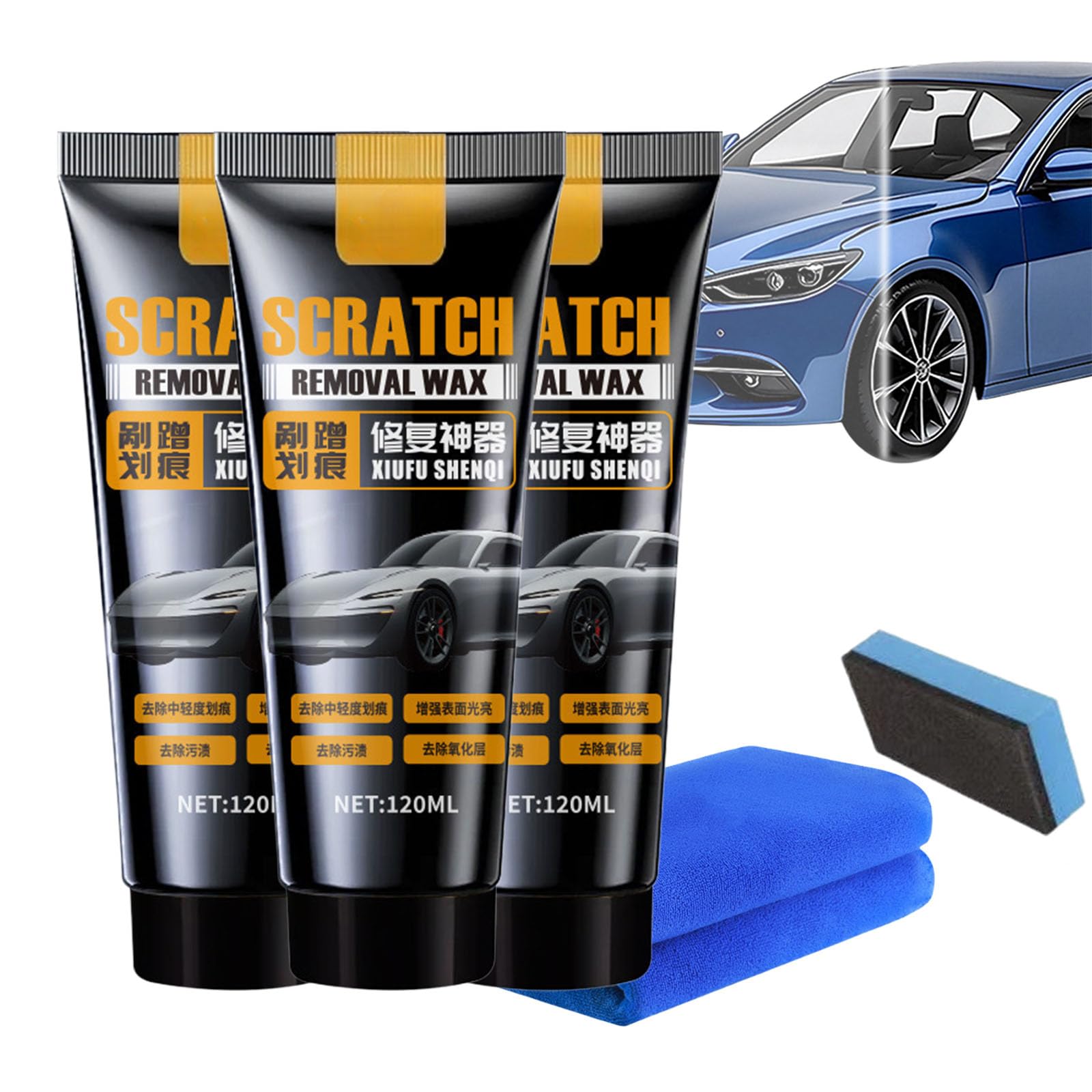 Jeeeun Car Scratch Remover Wax, 2026 Vehicle Scratch Repair Paste, Universal Car Scratch Removal Kit with Wipe and Sponge (1pcs) — view 8