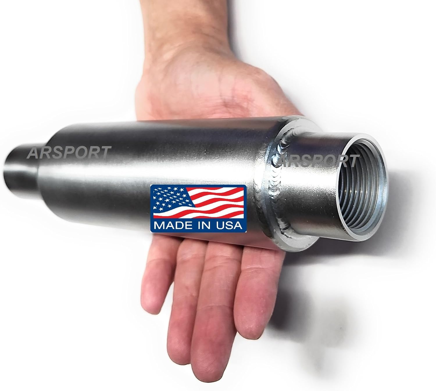 ARSPORT 1" NPT Female thread Muffler 304 Stainless Steel for Predator 301, 420, 459, GX240, GX270, GX390 Compatible with Exhaust Flex tubig, Generators, Engines between 9-20HP