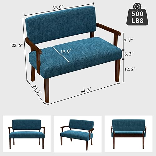 Miniatura 187 de Juego de 2 sillas decorativas con mesa, sillas de sala de estar con asiento suave y reposabrazos para sala de estar, dormitorio, sala de lectura,