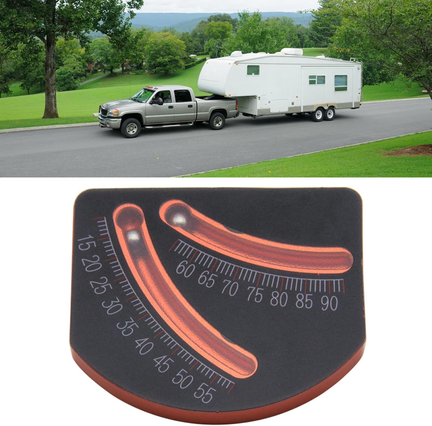 スロープメーター 分度器 傾斜レベル メーターゲージ 15-55&deg; 60-90&deg; クリノメーター 大型 傾斜計 傾斜計 キャンパー用