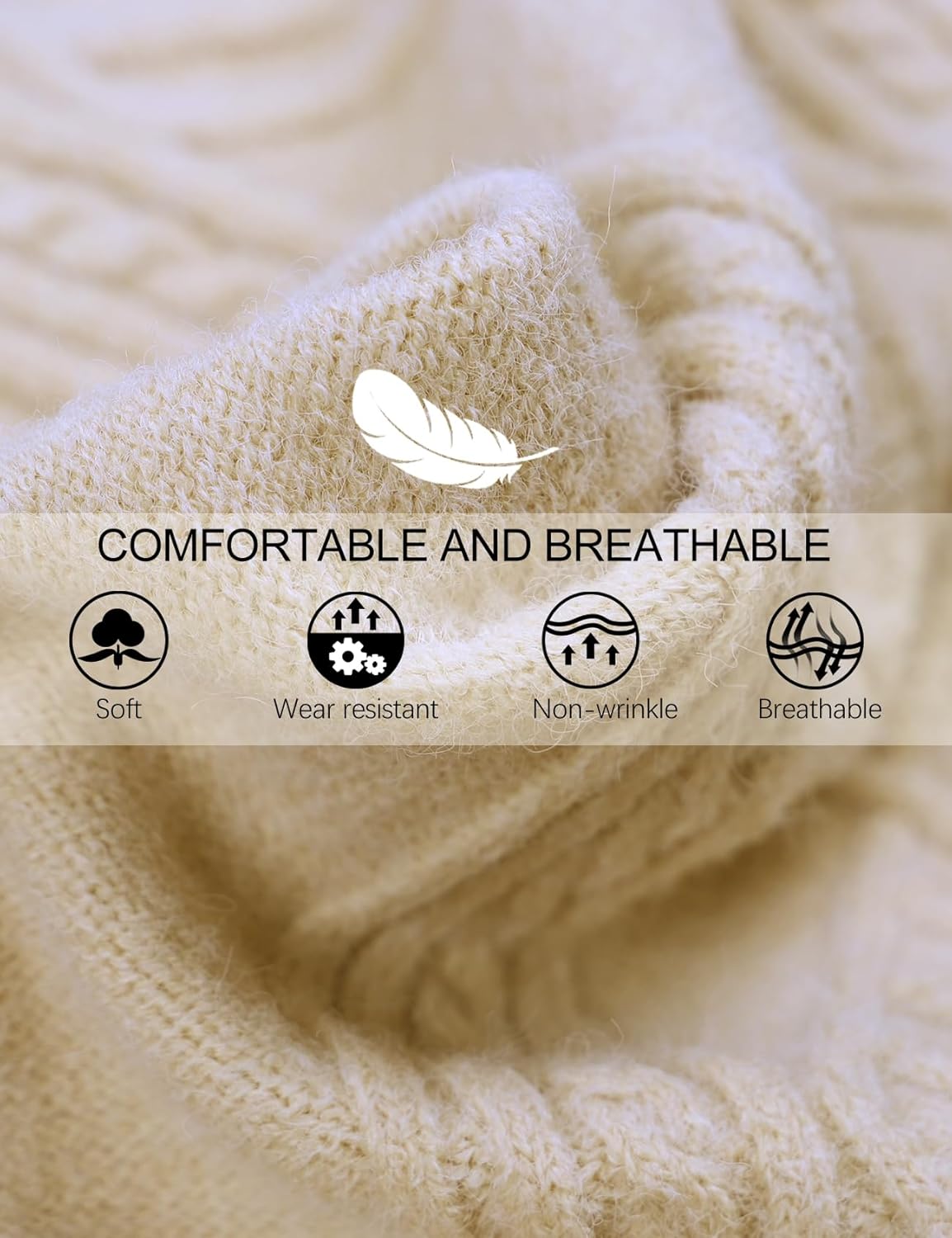 Gihuo Women' s Cable Knit Sweater Pants Long Harem Joggers with Elastic Waist - Image 8