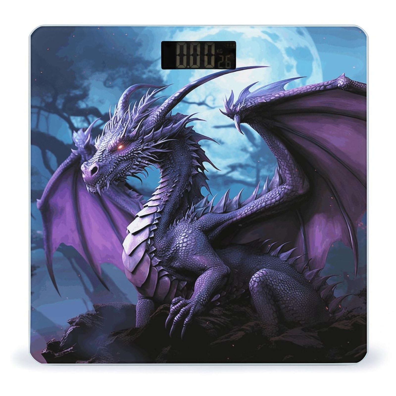Purple Dragon Purple Moon - Báscula digital de alta precisión con pantalla LCD grande, báscula de peso duradera para uso doméstico, mide hasta 400 libras/180 kg