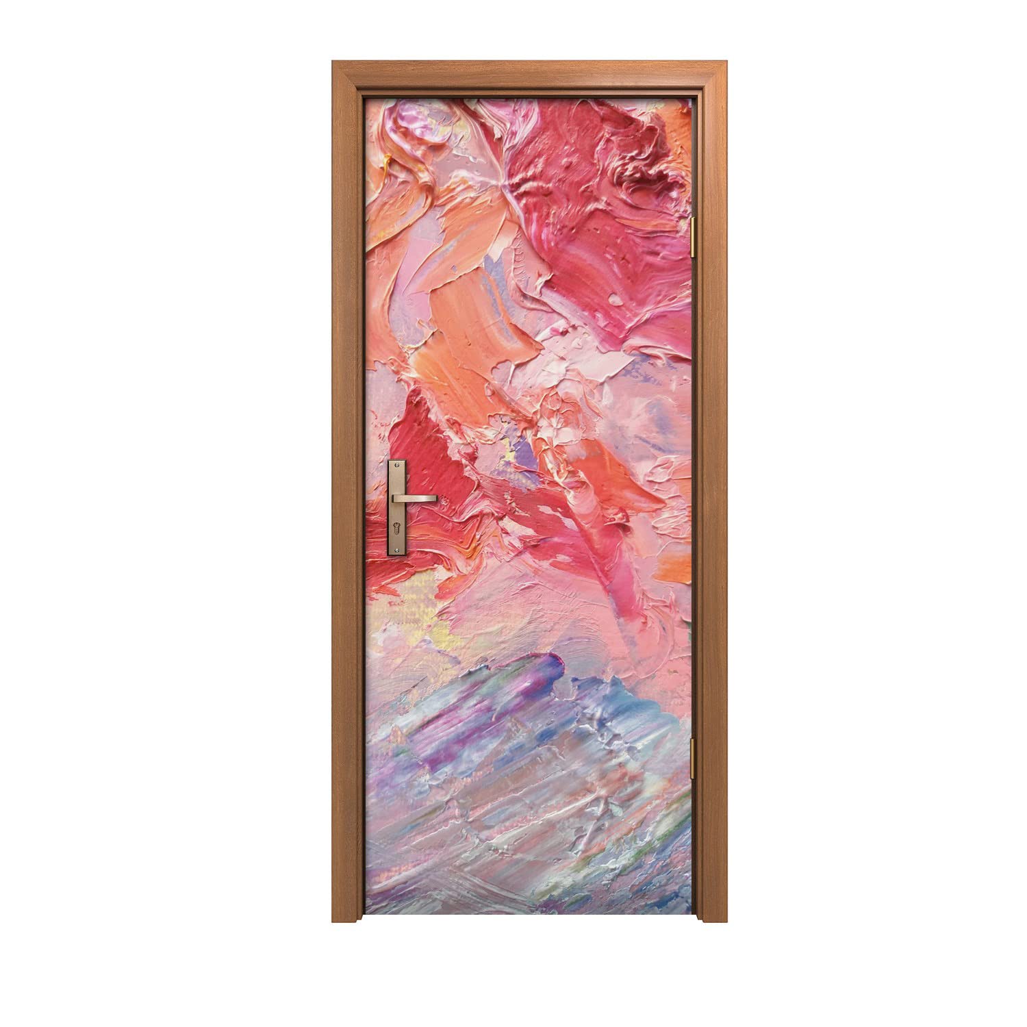 Décoration autocollante de porte peinture abstraction pour rénover sans peindre