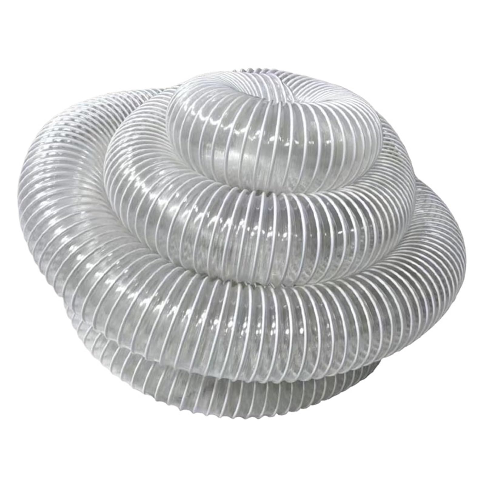 Manguera corrugada transparente blanca, tubo de succión de escape for eliminación de polvo, 1 metro x 0,8 mm de espesor de pared, diámetro interior 25-100(Inner Diameter 70mm)
